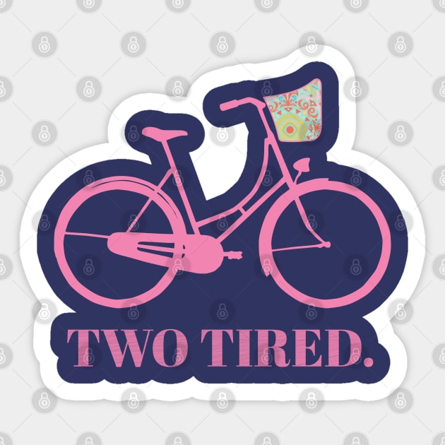 Two Tired Bicycle Design Sticker by SharksOnShore